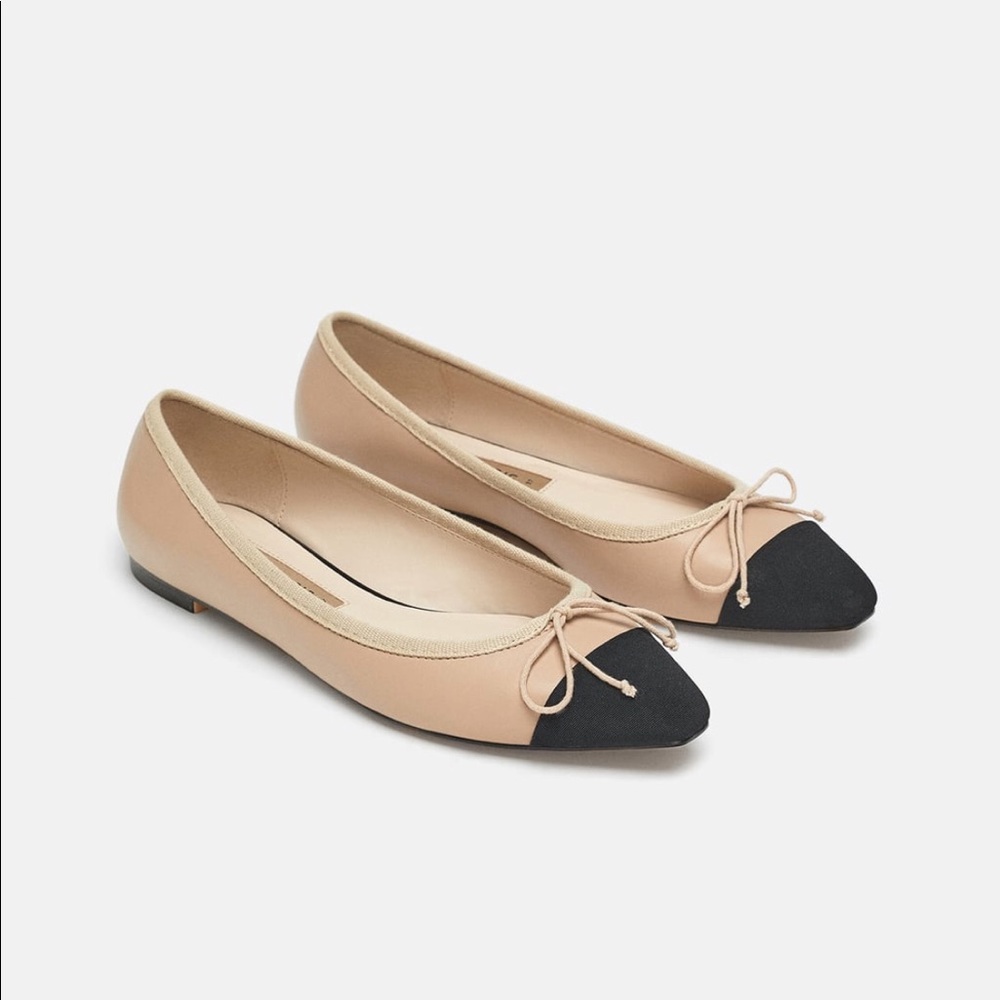 Zara cap toe ballet flats size 38